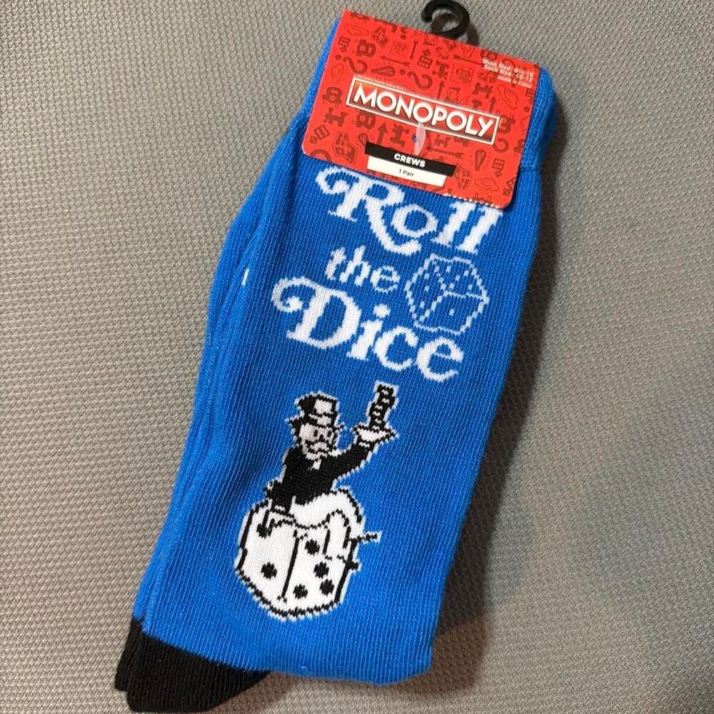 Monopoly Men's Socks size 10-13 - Blue